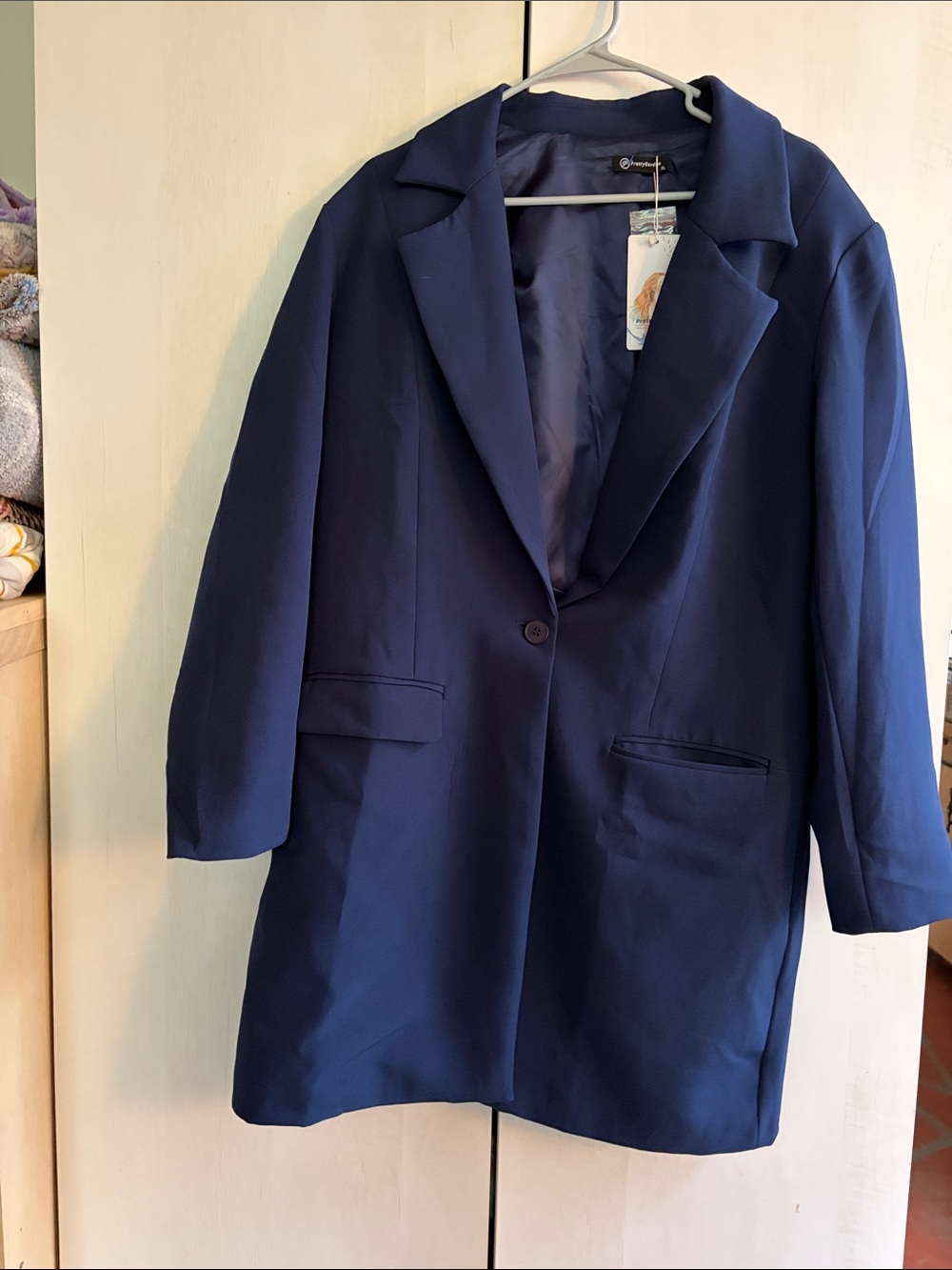 Unbranded Navy Single-Button Women's Blazer Jacket